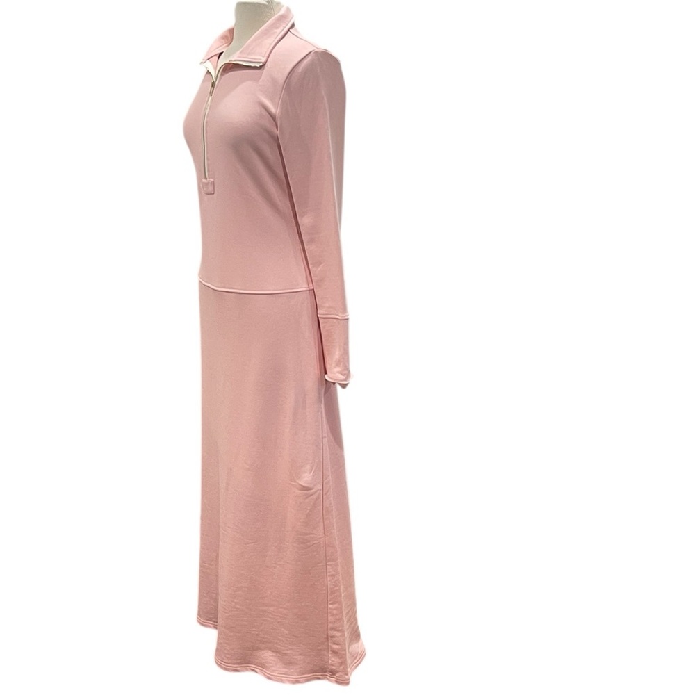 Women's Blush Pink Zip-Front Maxi Dress - Picture 5 of 8
